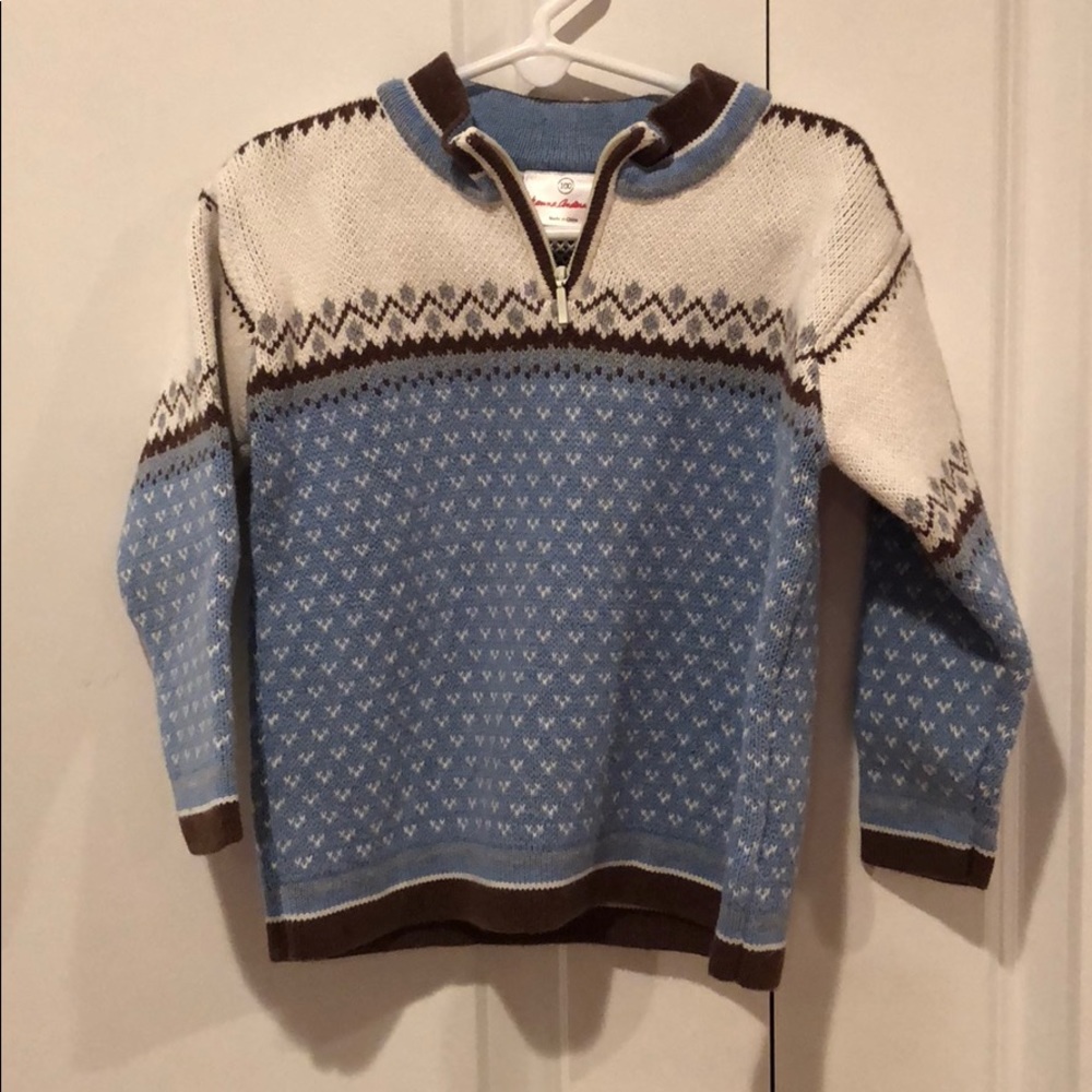 Boys Hanna Andersson 1/4 zip sweater- sz 100 (3-5)